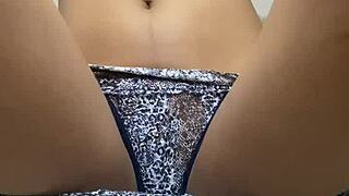 Tight horny Latina teen masturbates her wet pussy solo to rough orgasm.