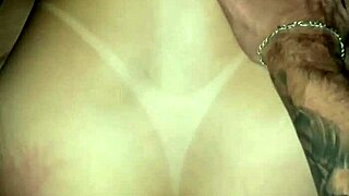 Blonde married hottie takes bareback anal creampie from huge cock stud.