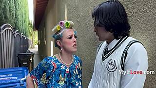 Asian yoga milf Nicole Doshi slips on Elias Cash's hardon for rough blowjob and riding 😏