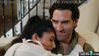 Petite latina teen Penelope Woods gets taboo fucked by her surprised stepdaddy in roleplay.