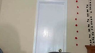 Chubby slut does striptease in see-through bra! Then fucks with BBC dildo squirting everywhere in homemade solo session.