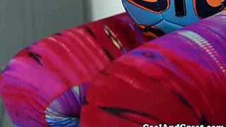 curvy sportsbabe with big tits and piercing gets deepthroat face fucking and facial in coaches office