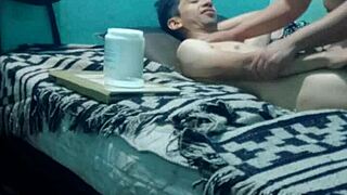 Intense sensual massage for skinny guy