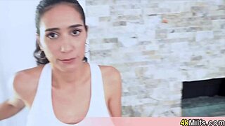 This sporty golddigger stepmom tries her first taboo fuck outdoors. She seems totally hooked on the intense action.