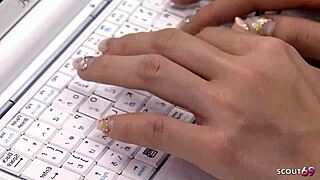 japanese teen secretary got tricked into blowbang and bukkake by guys in uncensored jav... oh man, cum everywhere