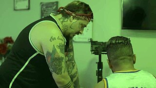 Behind the scenes of porn with big tits Brazilian blonde and muscular friend in double penetration fucking