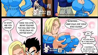 Hey Gohan, ready to conquer this porn comic with your monster cock? She teases, big tits bouncing in creampie action.