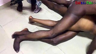 what happens when chubby ebony amateurs join a massive hostel threesome with deepthroat blowjobs and creampie riding on huge black cocks?