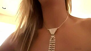 beautiful blonde girl with big tits and shaved pussy enjoys a deepthroat facial fuck