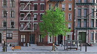 Exhibitionist girl strips naked in public for wild hentai gangbang action