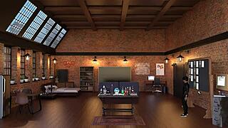 Exhibitionist girl strips naked in public for wild hentai gangbang action