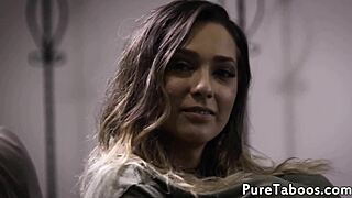 Hey, this glamorous cute babe lures her stepdad into erotic doggystyle action for a taboo fantasy thrill.