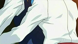 Massive cock student pounds huge tits at academy in hentai action