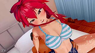 Ruivinha Peituda Anime Hentai Naik Mundur Cowgirl Tetek Goyang-goyang