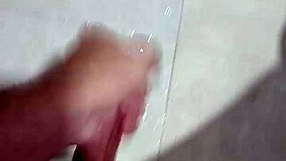 What happens when cute Indian soloboy enjoys bathroom fun with monster cock?