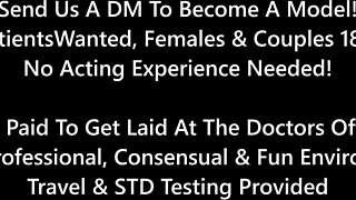 Testing which gloves fit best on nurse Jewel in backstage hospital fetish with latex