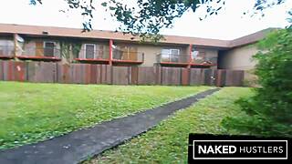 gorgeous babe esmi lee gives public blowjob sucking dick in miami trap