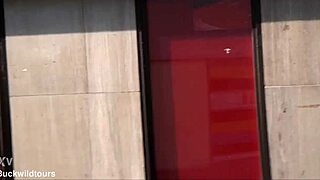 Unexpected contrasts in tourist sights along Reitwallstraße in Hannover Germany draw curious visitors