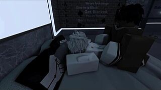 White femboy takes big black cock from shemale like a good boy in this scene