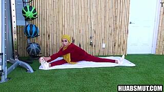 You won't believe this Muslim housewife cheating with her trainer during workout