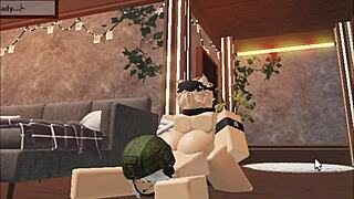 What happens when a cute blonde boy hooks up one on one with a soldier girl for blowjob and creampie?