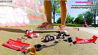 Kati's Toy Car Crush Trample Giantess Crushing Toys Stomping Plastic Car Crush Toy Car Sneaker Toy Toycrush Plastic Car