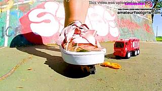 Kati's Toy Car Crush Trample Giantess Crushing Toys Stomping Plastic Car Crush Toy Car Sneaker Toy Toycrush Plastic Car