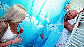 Pegas Productions Blonde Babe Gagged Under Shower