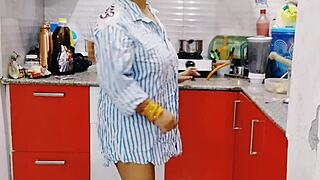 Hey, step sister fucking her brother in kitchen with big cock Indian desi sex and moaning