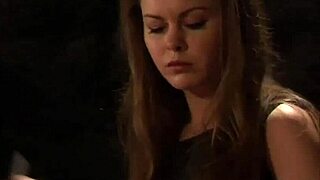 You're my handcuffed blonde lesbian slave, whipped hard on the bed.