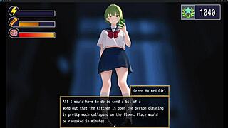 Green haired girl facesitting domination