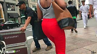 Beautiful Piece Of Chocolate with Cute Ebony Ass in Candid Hidden View