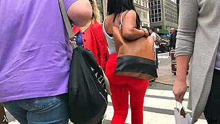 Beautiful Piece Of Chocolate with Cute Ebony Ass in Candid Hidden View