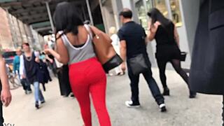 Beautiful Piece Of Chocolate with Cute Ebony Ass in Candid Hidden View