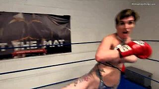 Oh man, this professional fighter's coming at you topless with those tits ready to attack! 😈