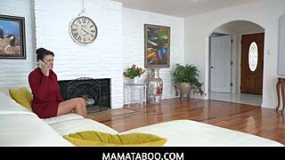 After the fight, does milf stepmom Penny Barber seduce her stepson with big tits blowjob and taboo POV sex?