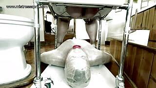 i dominate ebony slave rose with bondage fisting and rough pussy licking as mistress april