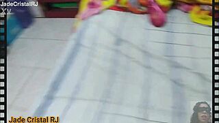 Jade trailer 19 shows Brazilian brunette flashing shaved pussy