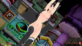 Yukari Katsubari takes on strip bossfight in stockings game