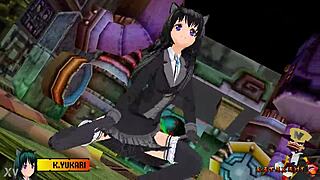 Yukari Katsubari takes on strip bossfight in stockings game
