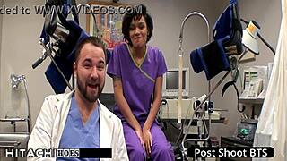 Freshman Feels Intense Emotions as Nurse Jackie Banes Delivers Mandatory Hitachi Orgasm in Hospital Setting