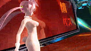Megurine Luka boldly dominates as alien in project diva nude mod with full bunny costume