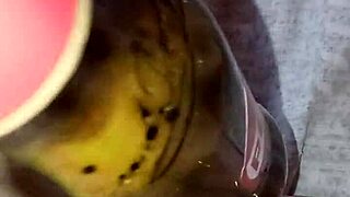 Muscular Gretala rubs juicy pussy lips with bottle in excited pregnant state.