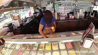 He invited her over offering cream along with something extra special waiting.