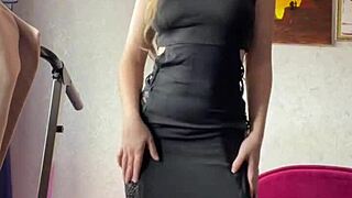 this beautiful russian mother in stockings shows off her saggy tits and cute asshole for webcam subscribers