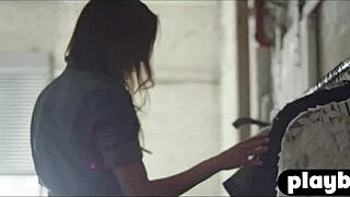 Look at this perfect all natural babe posing naked, exposing her sexy body after a hot striptease!