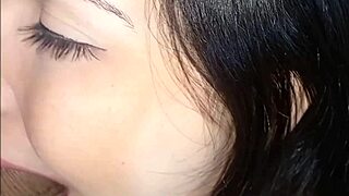 My roommate grabbed my cock and fucked me in the hallway. I cum in her mouth