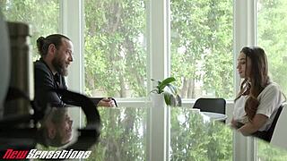new sensations - professor cums on student sera ryder hairy pussy
