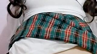 These high school girls know how to masturbate and reach orgasms too, innocent big-ass student in uniform loves cock early on homemade.