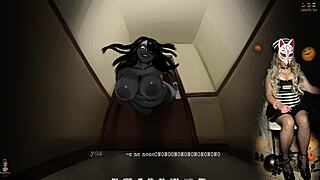 Halloween special haunted by Nathalie in costume game with cartoon elements.